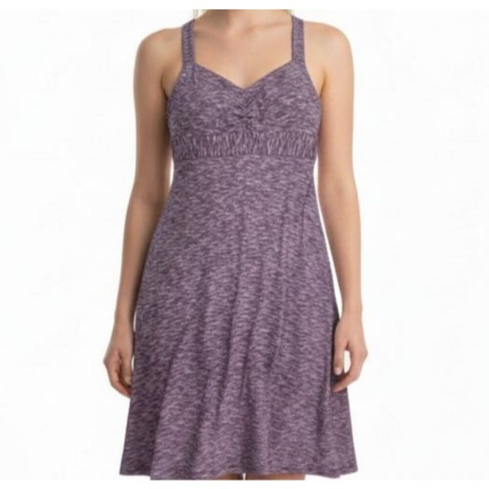 prAna Amaya Space Dye Dress Women Small Purple Built in Pads Athleisure